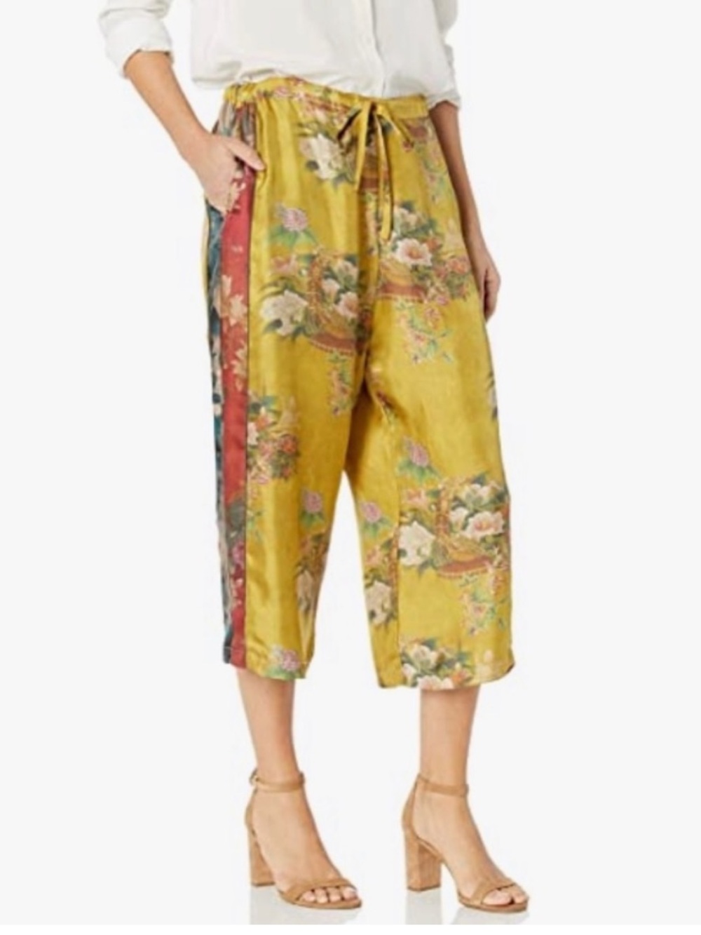 Johnny Was Dylan Pant Silk Floral Wideleg Palazzo Pants Large NWT MSRP $275 Chic - Picture 16 of 16